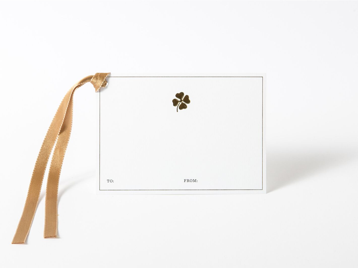 Klavertje 4 - Wens Kaart met lint