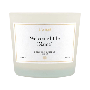 Welcome little (name) candle 350 gram white