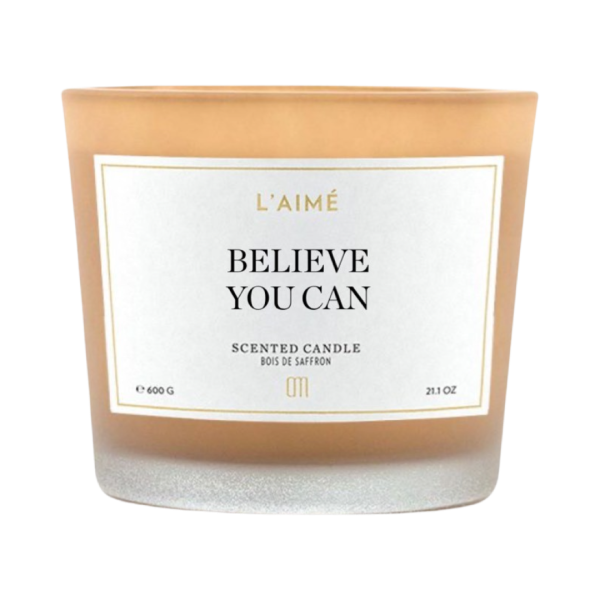 Believe you can- geurkaars 600 gram capp