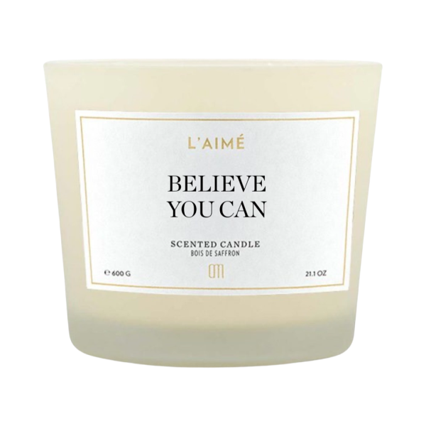 Believe you can- geurkaars 600 gram creme